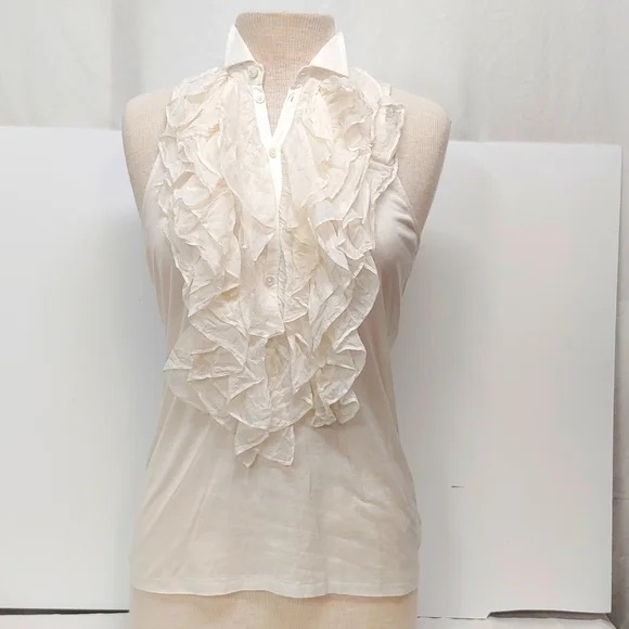 Tops - 100% Cotton and Silk Ruffles Top